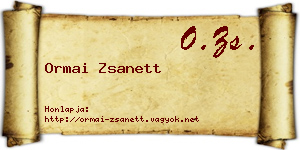 Ormai Zsanett névjegykártya